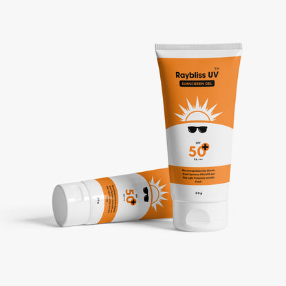 Raybliss UV Sunscreen Gel SPF50+ PA+++ | Matt Finish with No White Cast, Vitamin E and Ashwagandha